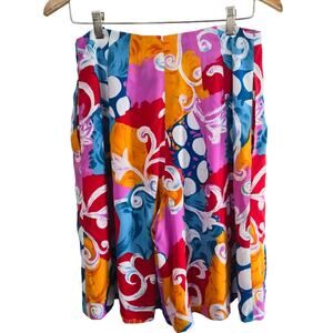 VINTAGE 90S HIGH WAIST WIDE LEG SHORTS WITH POCKETS MULTICOLOR MOMCORE